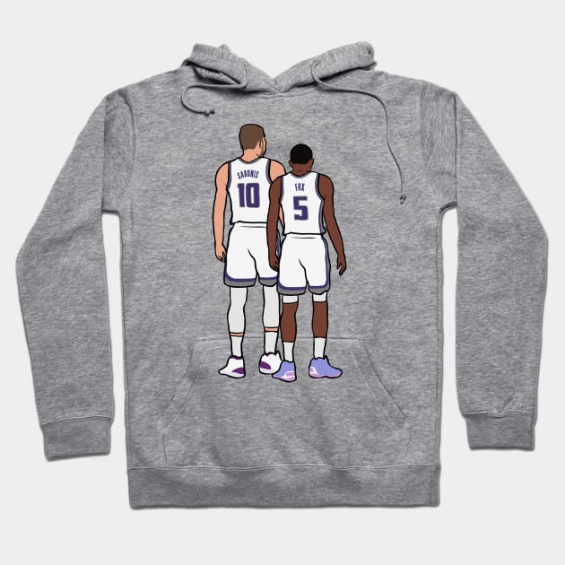 Domantas Sabonis and De'Aaron Fox Back-To Hoodie by rattraptees